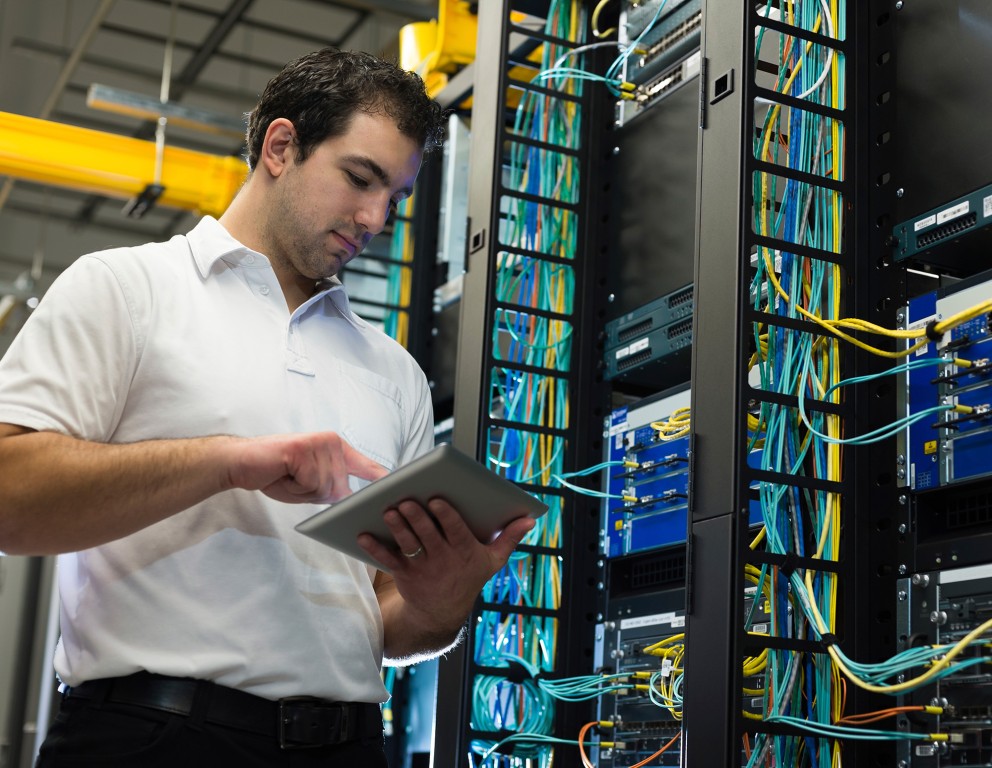 technician at data center image