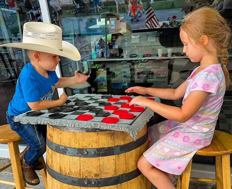 woman hiking with child